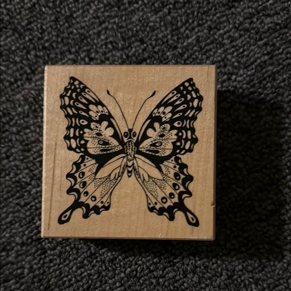 Vintage Y2K 2001 Butterfly Wooden Stamp - Picture 2 of 4